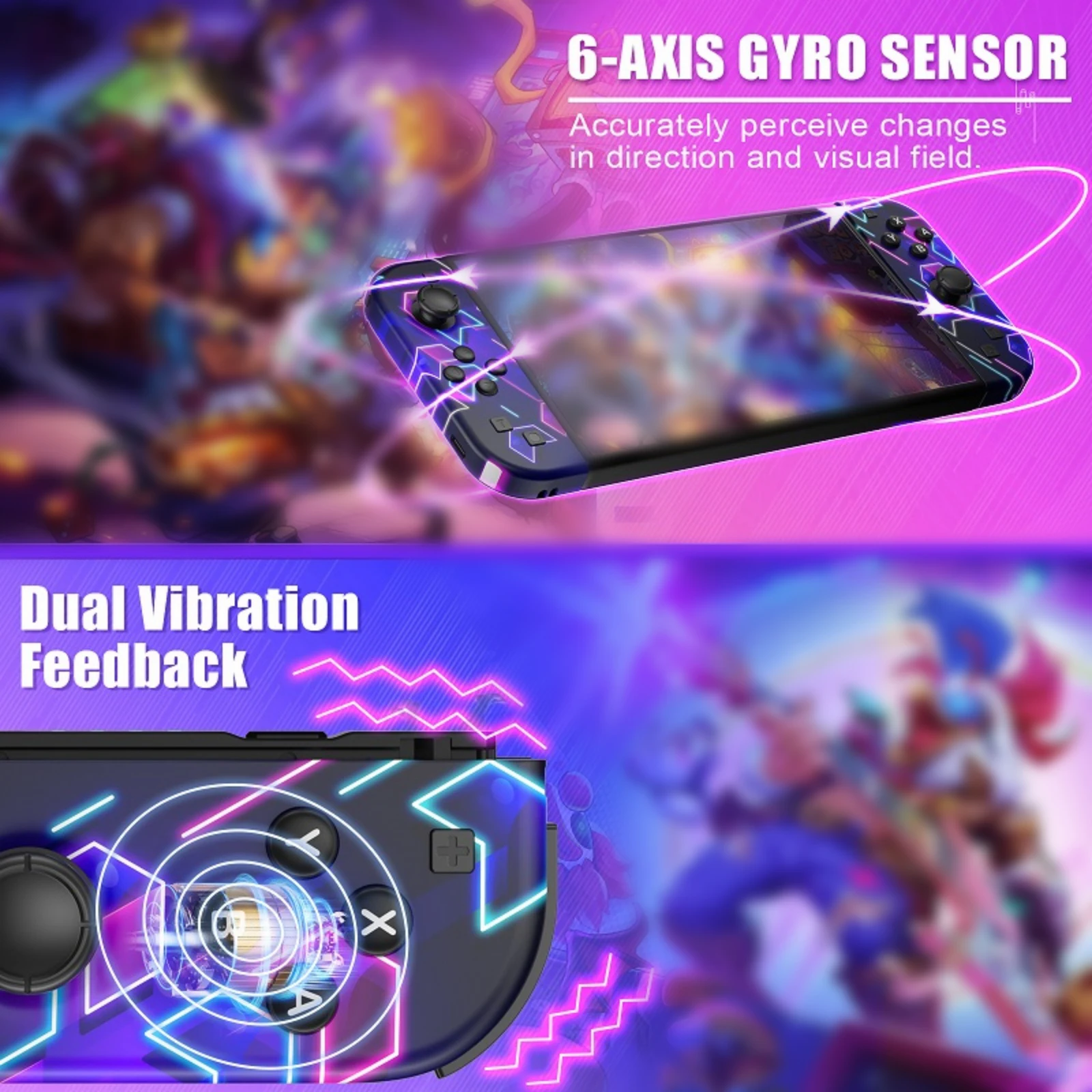 Joypads For NS Switch/OLED/LITE/PC/IOS/Android Wireless Controller 6-Axis Gyro Sensor Gamepad Turbo Dual Vibration Game Joystick