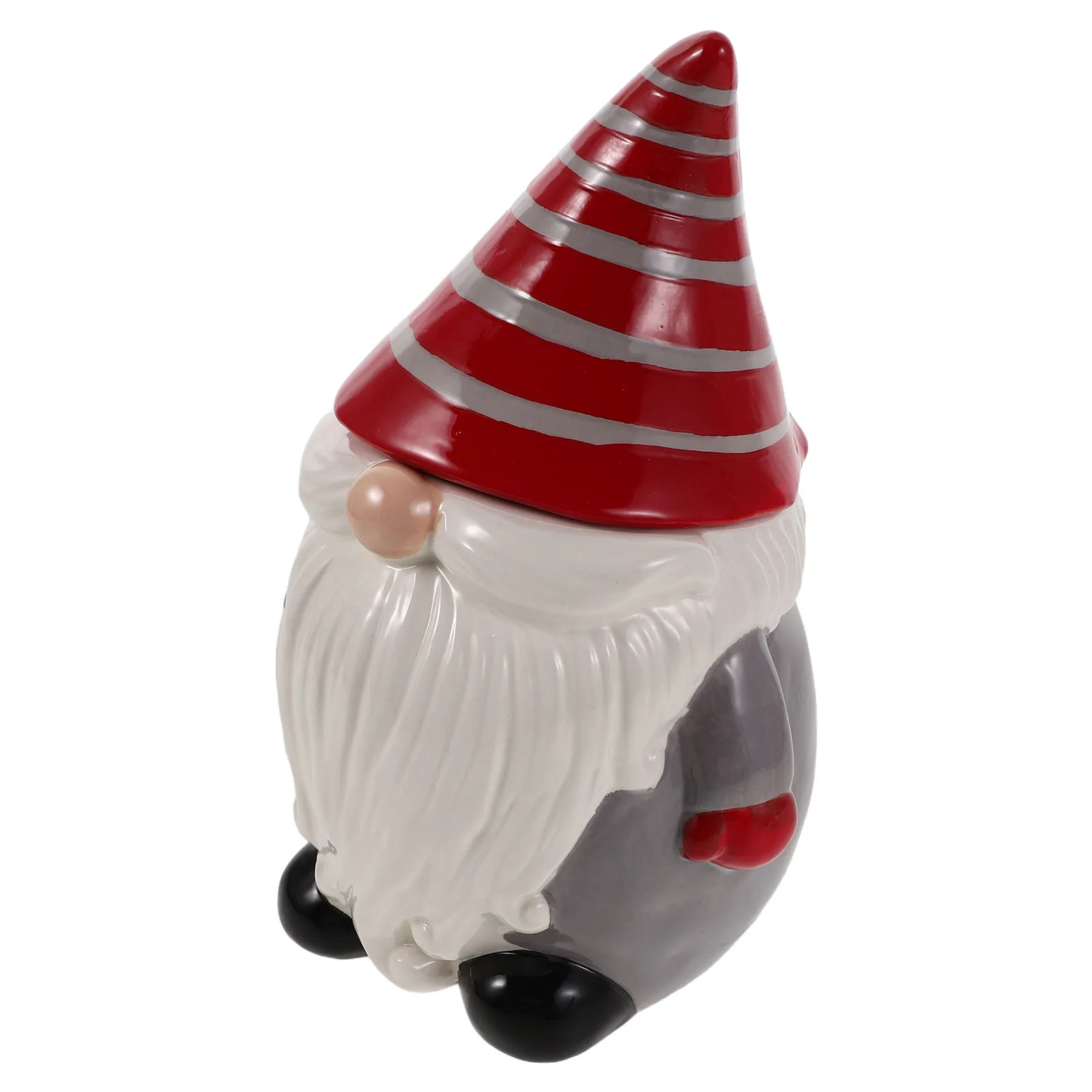 

Ceramic Christmas Candy Jar Airtight Lid Festive Decoration Multi Functional Design Store Cookies Biscuits Snacks Home Decor