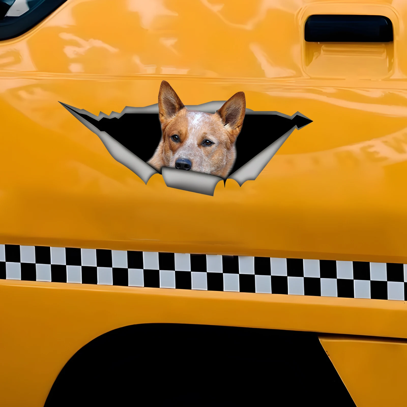 DK540# Australian Cattle Dog 3D Car Sticker, Fun Waterproof Sticker for Cars, Trucks, Motorcycles, Walls, Windows, PVC Material