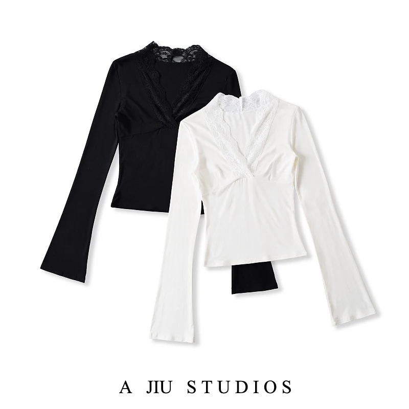 

Pure Desire Сексуальная футболка с глубоким v-образным вырезом и длинным светом, женская внутренняя одежда, кружевной топ для похудения, уличный весенний модный топ