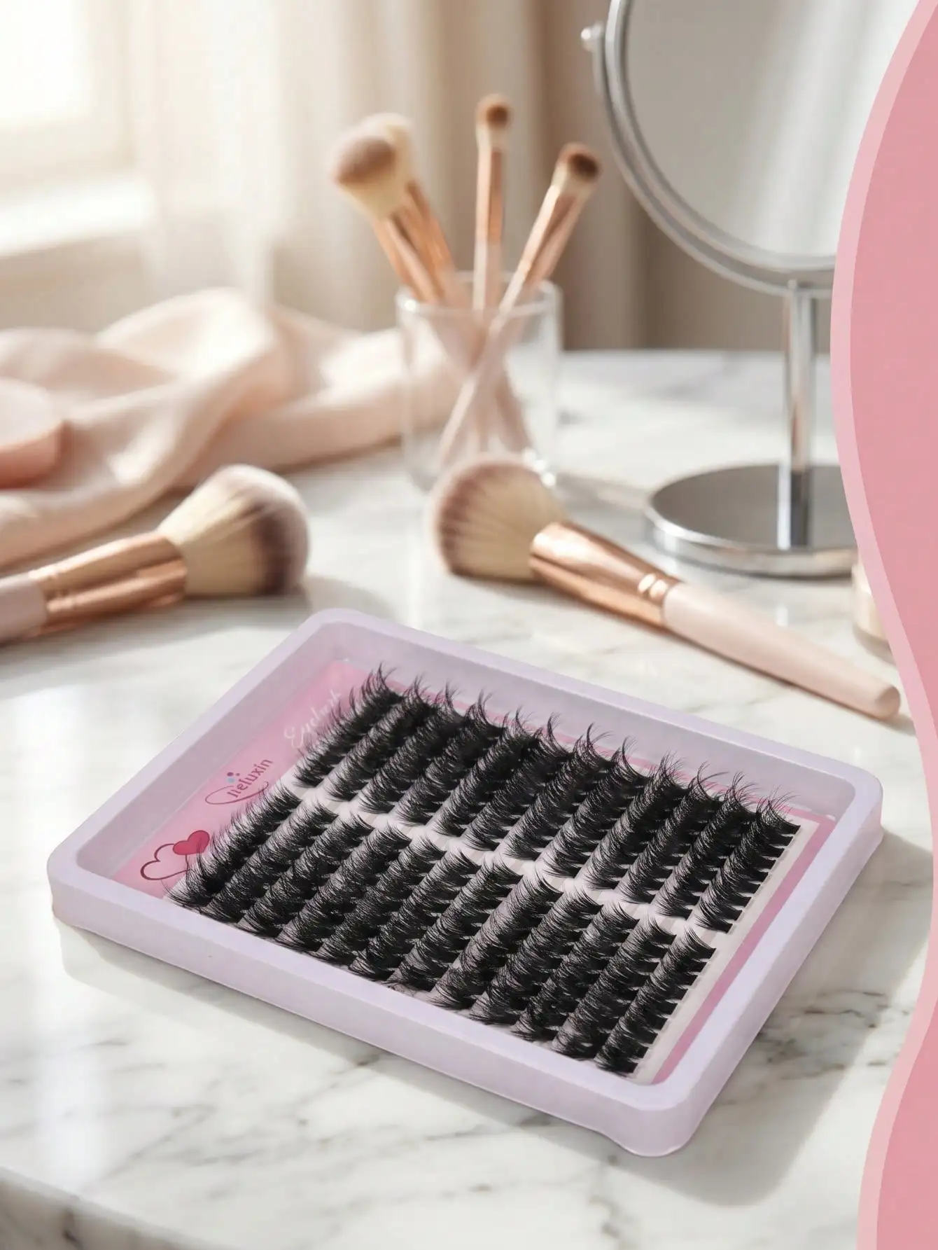 Katzenaugen-Wimpernbüschel, zarte einzelne Wimpern, natürlich flauschig, DIY-Wimpernverlängerungen, wiederverwendbar, Make-up – Detail 4