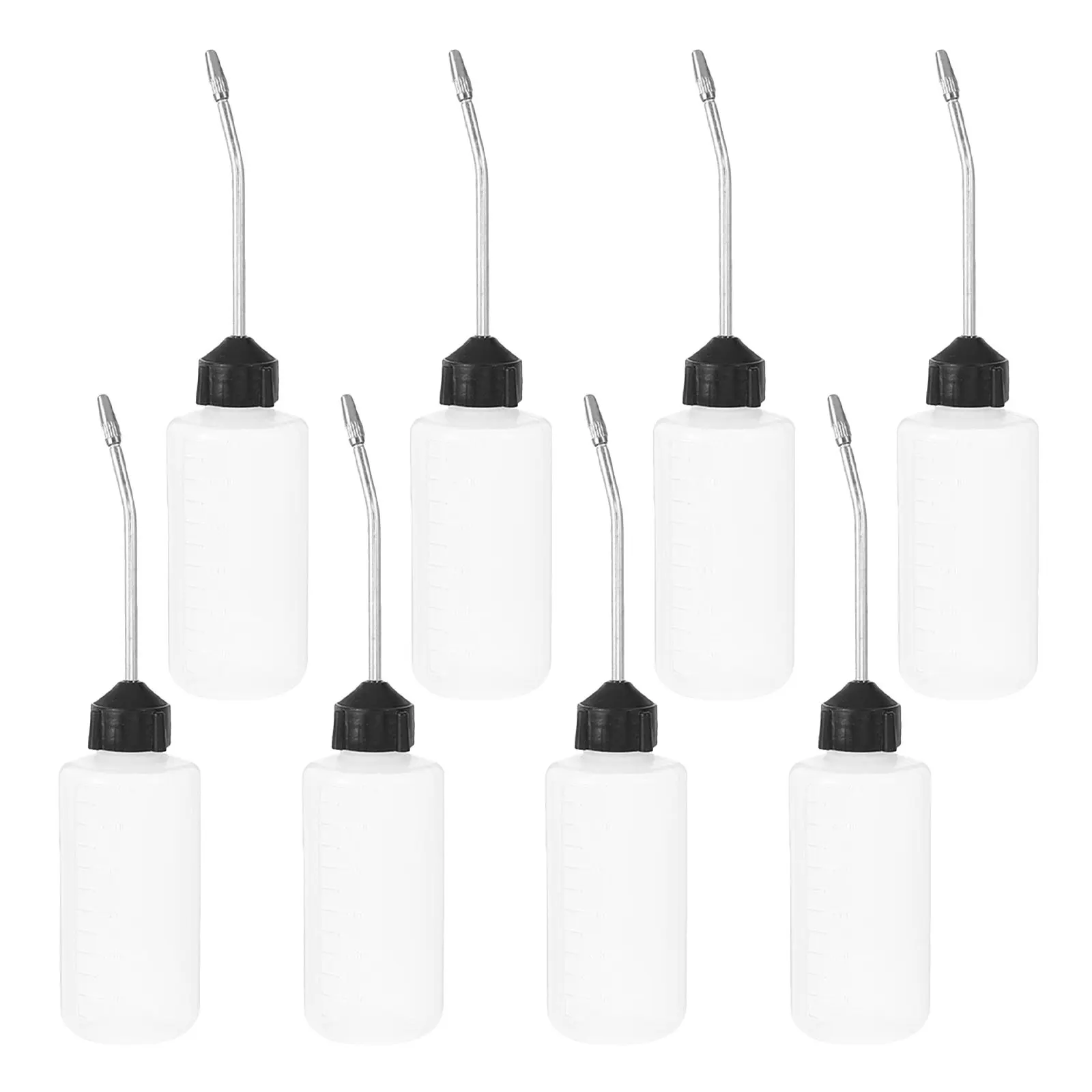 8Pcs Sewing Machine Oil Bottles Plastic Squeeze Dispenser Iron Spout Cap for Industrial Household Sewing Tool Oil Application