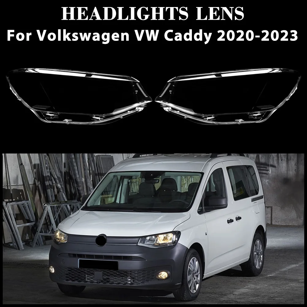 

For Volkswagen VW Caddy 2020 2021 2022 2023 Headlight Cover Headlamp Transparent Lampshade Plexiglass Replace Original Lens
