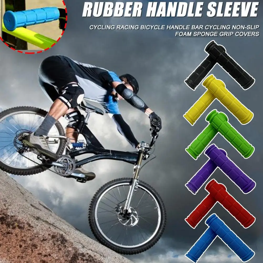 1PAIR Bicycle Rubber Grips High-quality Rubber Anti-Slip MTB Comfortable Accessories Absorption Shock Mountain E5P3