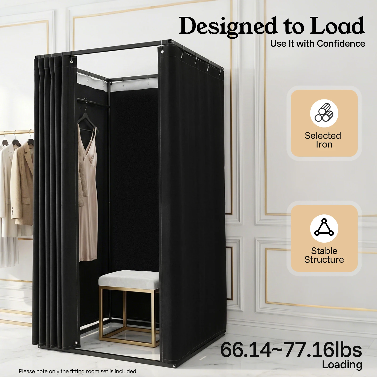 Portable Clothing Store Fitting Room, Curtain Changing Rooms, Private Room Divider, for Fit Room, Clothes Stores 100*100*200cm image 6