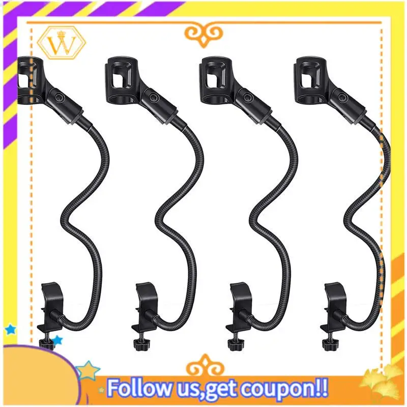 A01K-4X Microphone Stand Flexible Gooseneck Desk Clamp Holder Microphone Arm Recording Equipment For Meeting Lecture Podcast