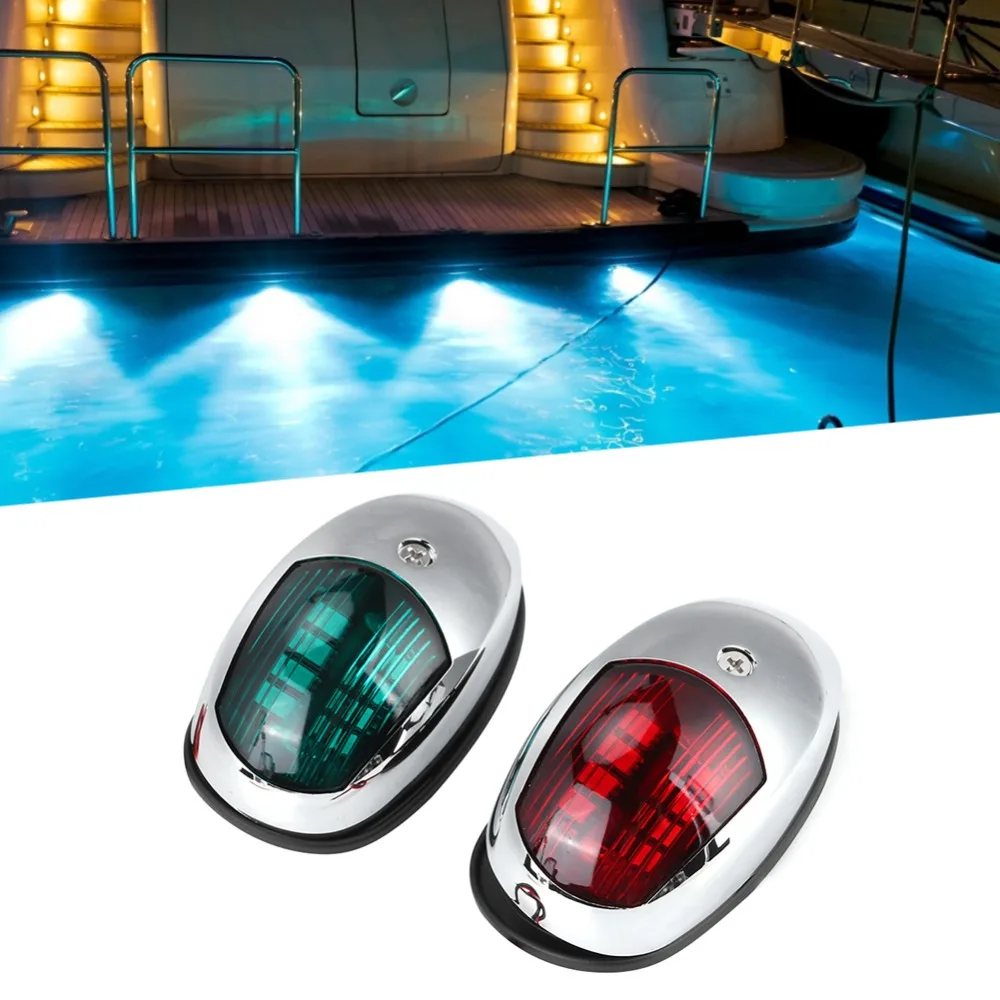 

1 пара профессиональных 12 В светодиодных морских навигационных фонарей для ПК, красный порт, лампа, навигационный фонарь для лодок для яхт