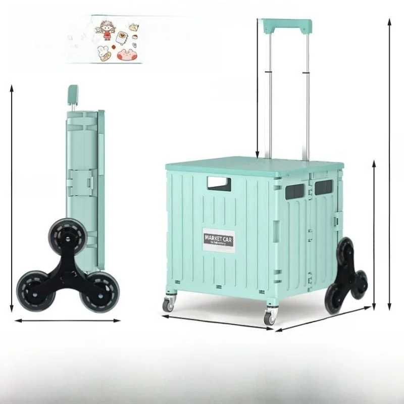 portable-shopping-cart-vegetable-buying-car-hand-pulling-rod-precise-small-push-cart-foldable-stainless-steel-handle