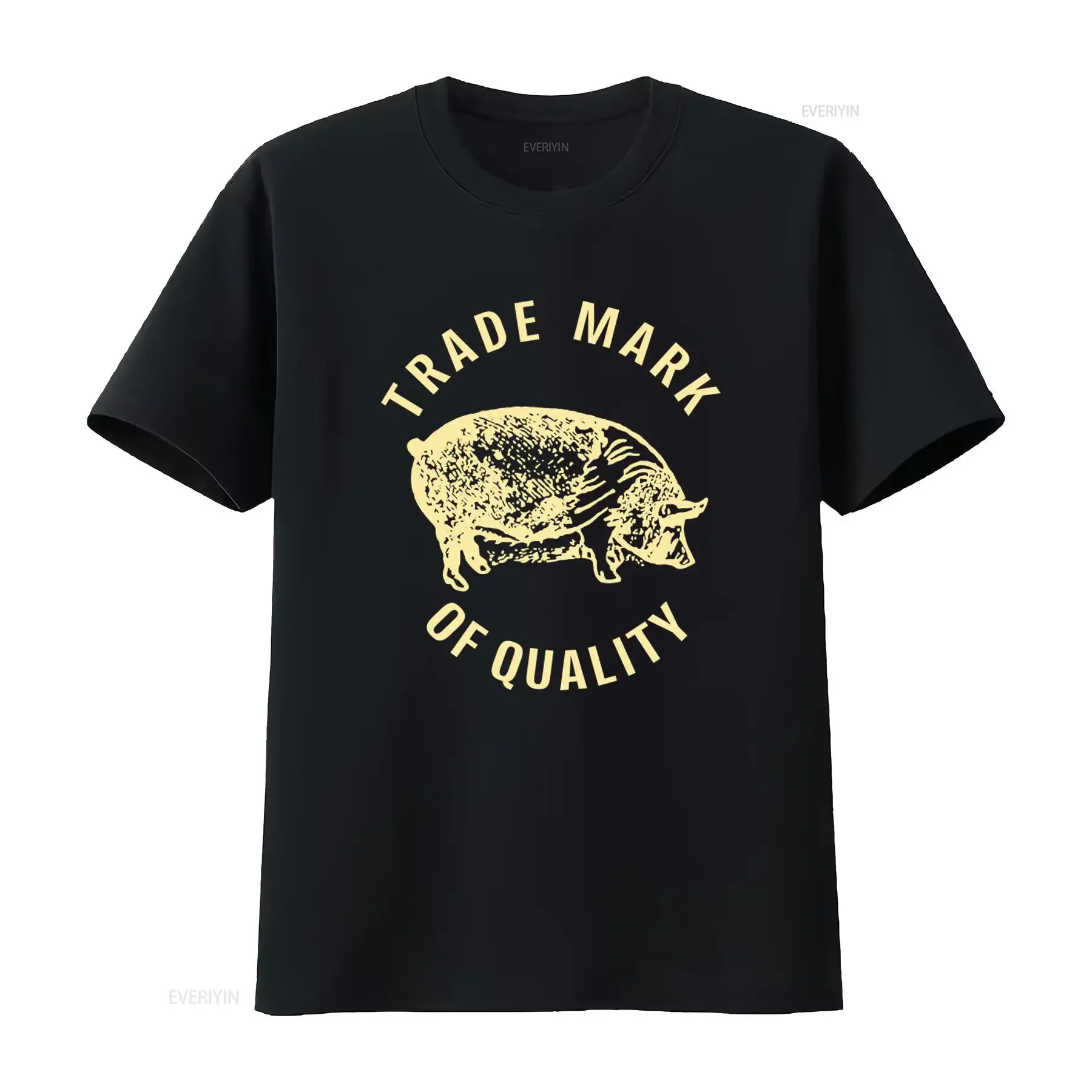 Camiseta de Alta Calidad con Estampado de Cerdo, Estilo Vintage, Lavada, Versátil, Elástica, Gráfica, Elegante y Cómoda