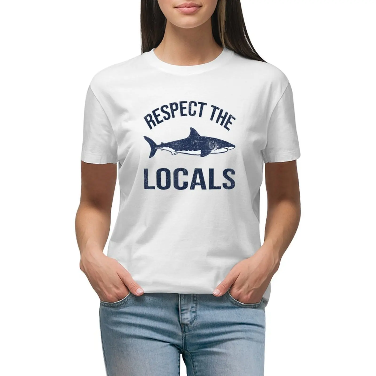 Respect The Locals vintage T-shirt aesthetic clothes tees summer tops spring clothes Women 2024