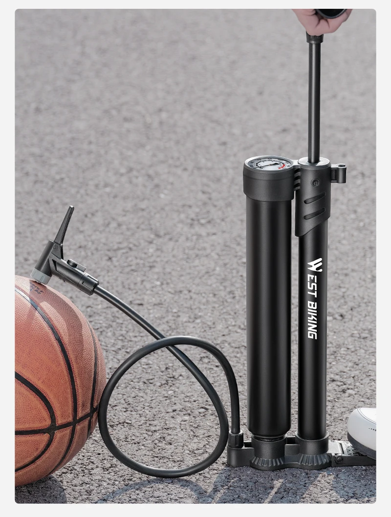 WEST BIKING 160PSI Fahrradpumpe Tragbare Schnellaufpumppumpe mit Manometer für Presta- und Schrader-Ventile E-Bike MTB Rennrad-Pumpe – Detail 17