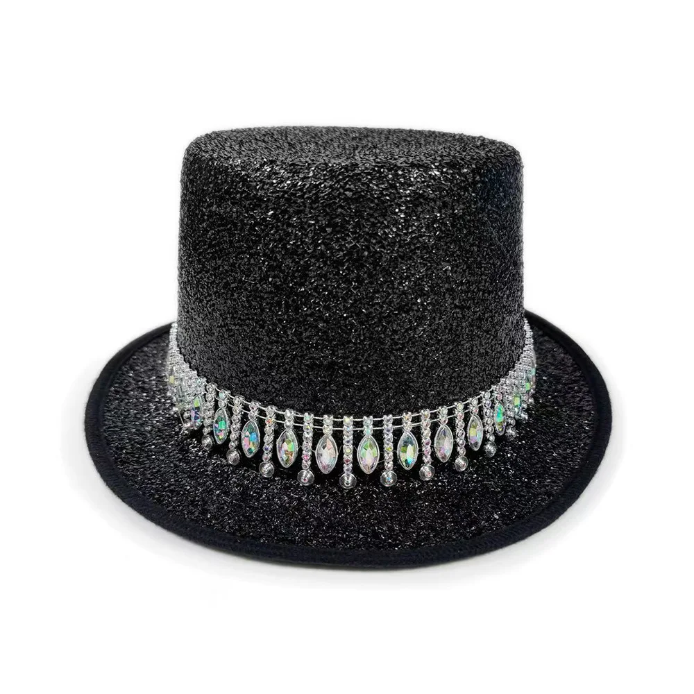 

Sparkle Glitter Western Party Hat Diamond Jazz Hat Women Men Coloful Cowgirl Cap Christmas Halloween Festival Wedding Dance Prop