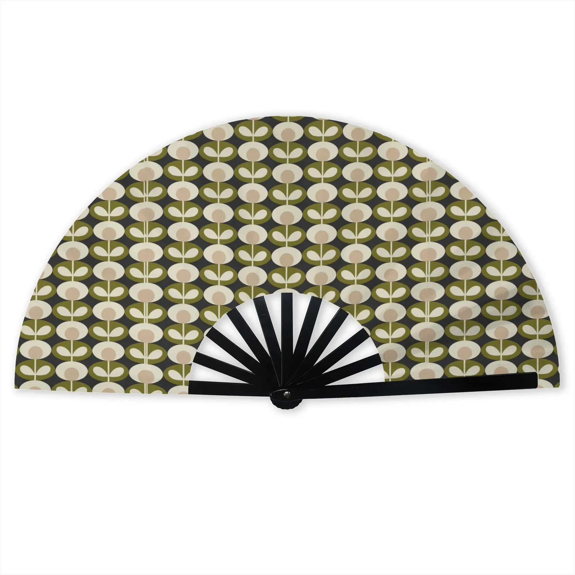 Orla Kiely Multi Stem Flowers Portable Pocket Fan Scandinavian Style Polyester Folding Fan Chinese Dance Handheld Cooling Fans