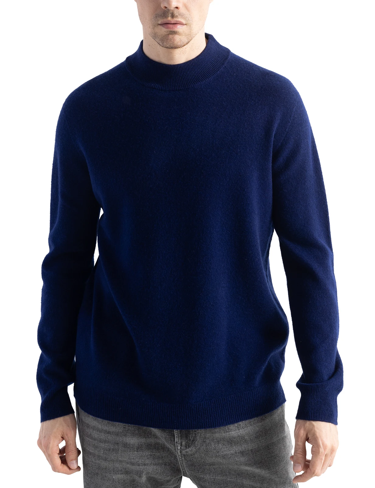 Cashmere Sweater Male 100% Merino Wool Knitted Sweater for Men Clothing Full Winter Sweaters Knitwear Mock Neck Pullover Jumpers