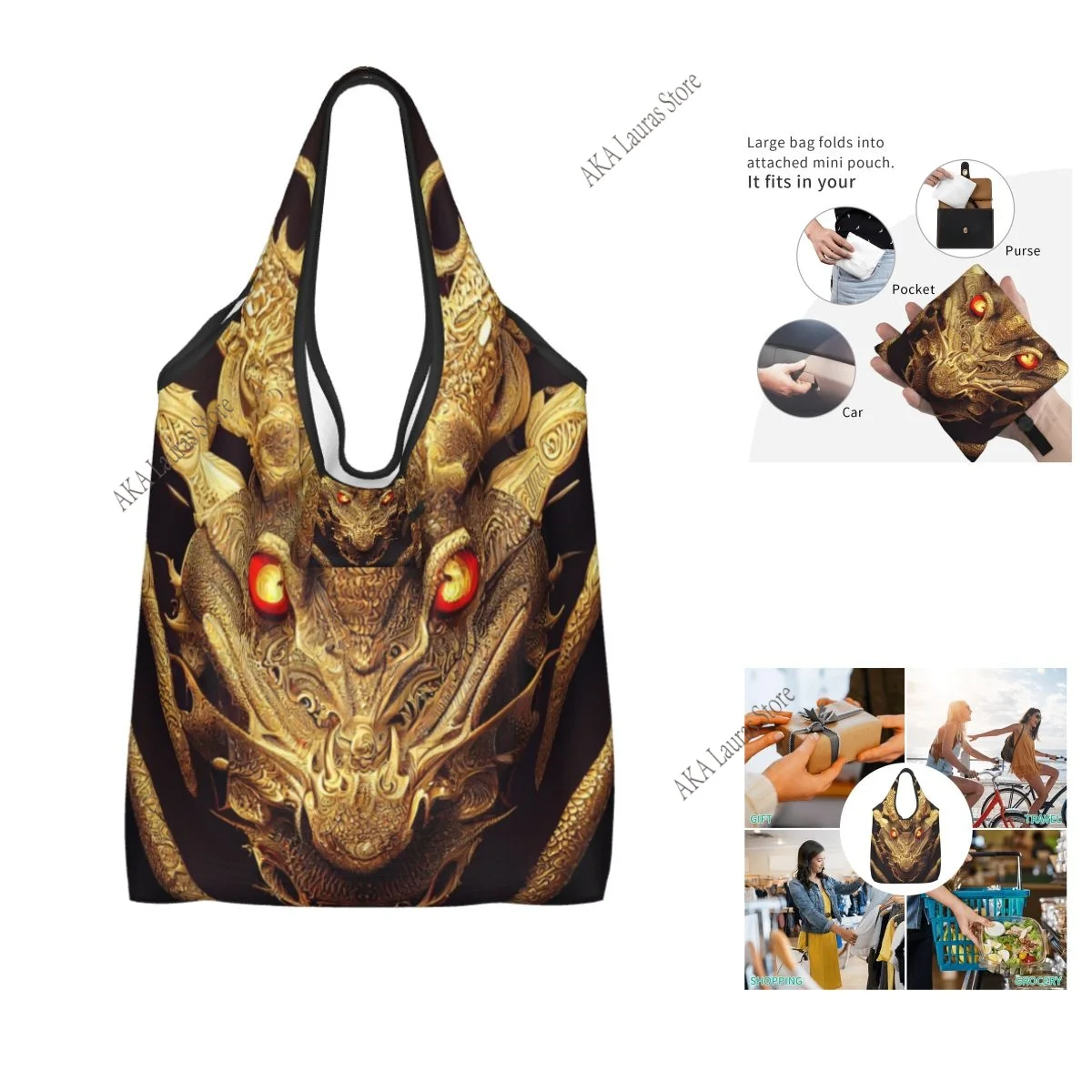 Shoulder Bag Dragon Snapback Ladies Handbag Tote Bag Reusable Large Bag