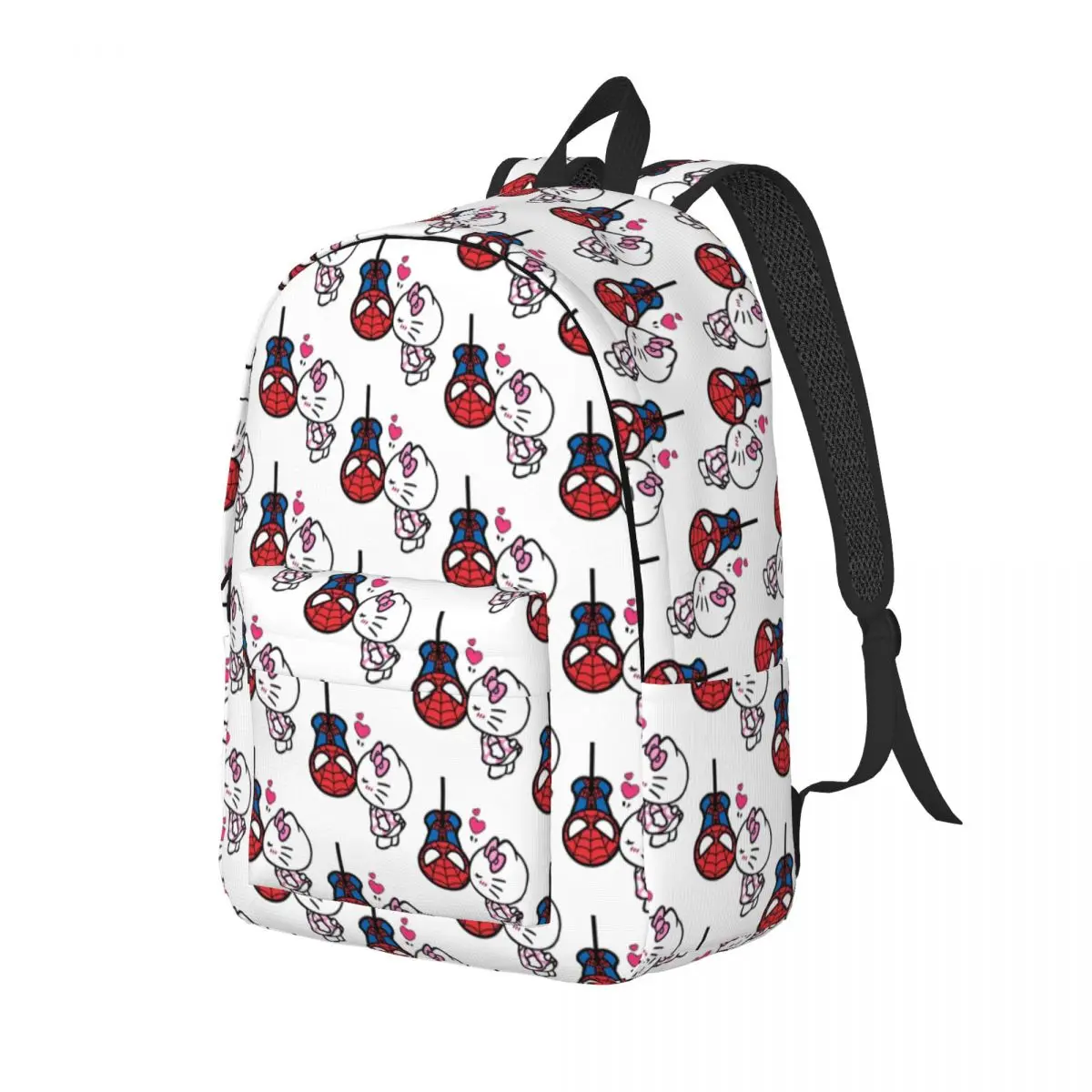 Hello Kitty Love Spiderman Cartoon Fashion Backpack Sports High School Work Daypack for Men Women Laptop Shoulder Bag