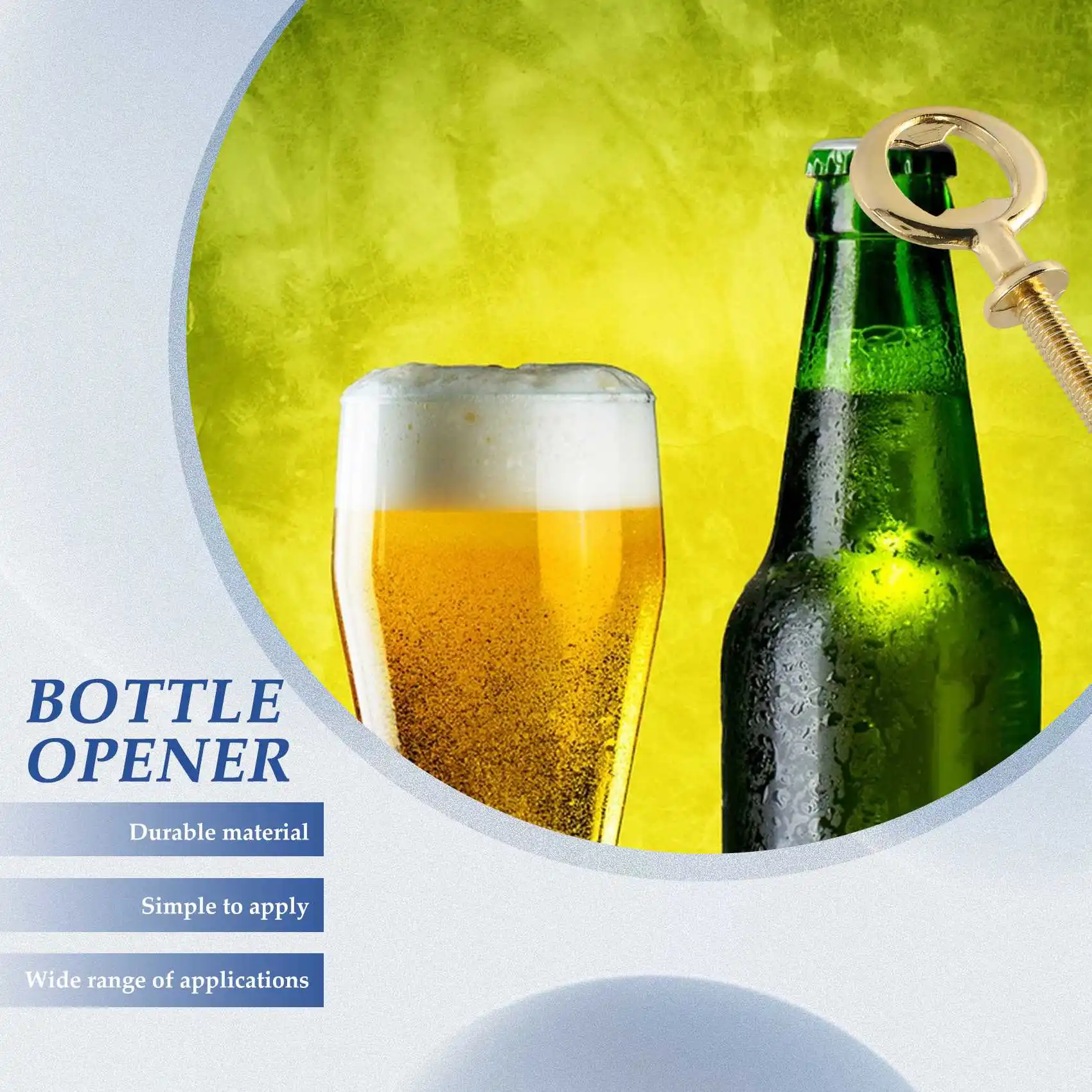 

AA50-20Pcs Metal Bottle Opener Blanks Stainless Steel Bottle Opener Inserts Kit Threaded Beer Opener Hardware,5 Colors