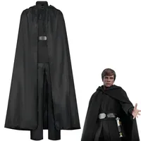 New 2025 Anime Kylo Ren Cosplay Men Ben Solo Skywalker Knight Black Cloak Top Pant Belt Set Halloween Costume Party Q7Q8