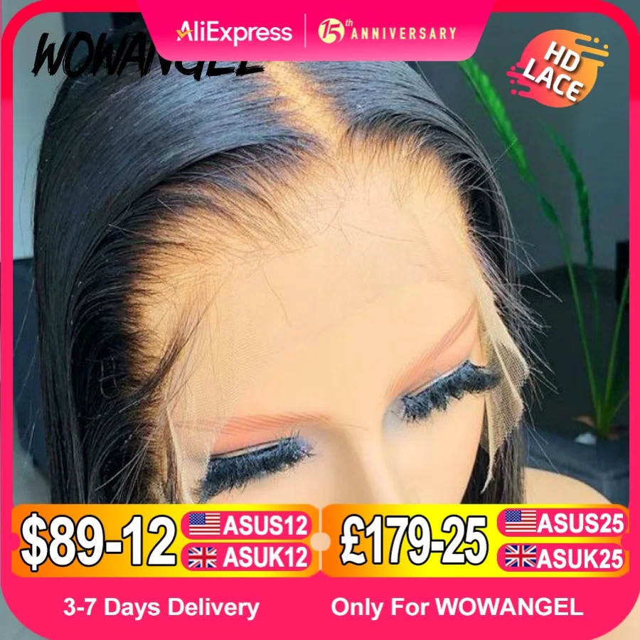 Wow Angel SKINLIKE Echte HD-Lace-Front-Perücken, kurze Bob-Perücke, stumpf geschnittene Perücke, 13