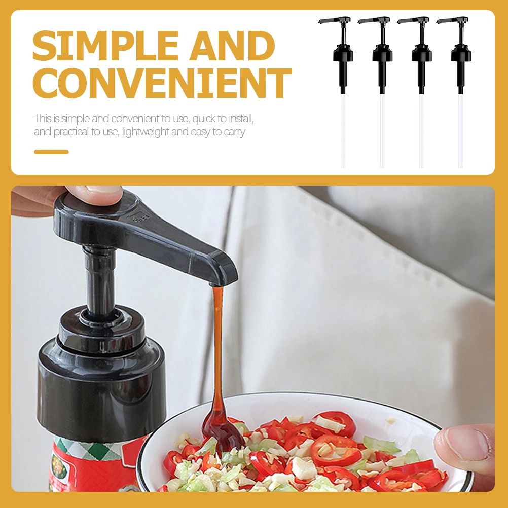 

4pcs Oil Dispenser Pump Heads Durable Long Term Use Kitchen Bottle Sauce Pressing Pumps Replacement Cap Accessories Lightweight