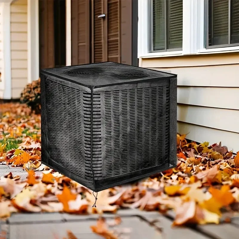 Mesh Air Conditioner Cover for Outdoor Units, All-Season AC Protector with Drawstring, Anti-Leaves Central Air Conditioner Guard