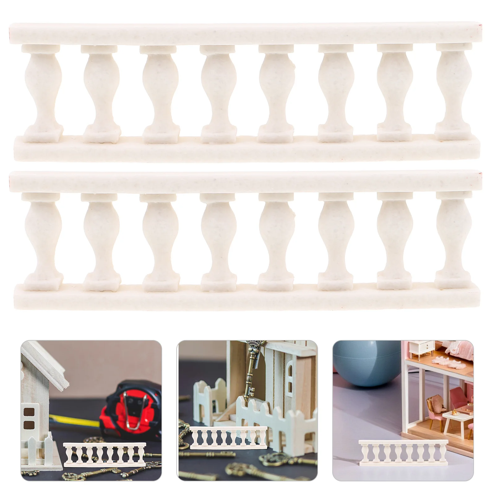 

5Pcs Miniature Fence for Micro Landscape Micro Garden Decoration Mini Railing for Dollhouse Scene Village Accessory