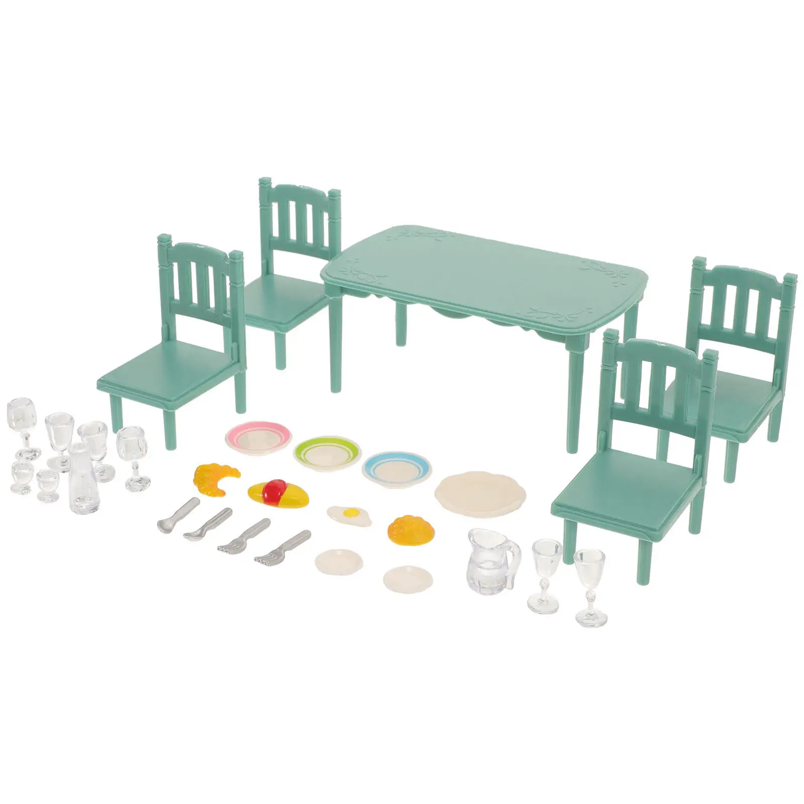 

1Set Miniature Dining Table Chair Set Lifelike Craftsmanship Tiny Kitchen Furniture for Dollhouse Scenes Versatile Compact Mini