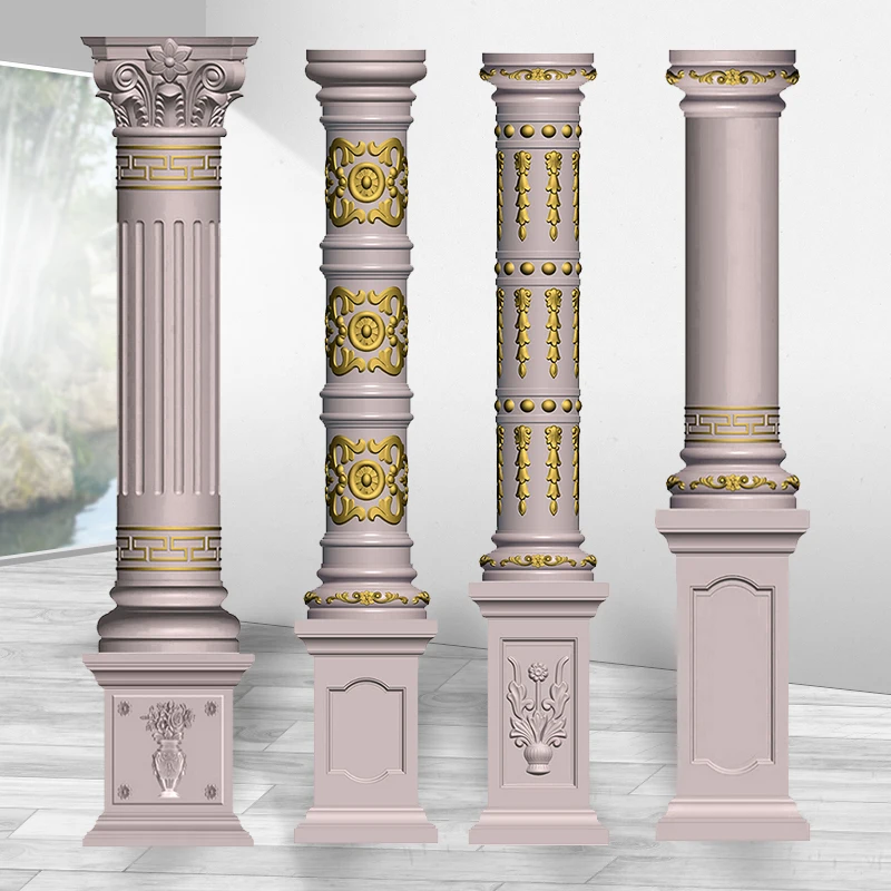 Round Roman Column Mold European Villa Gate Cement Cylinder Column Plastic Building Formwork Glossy Column Abrasives