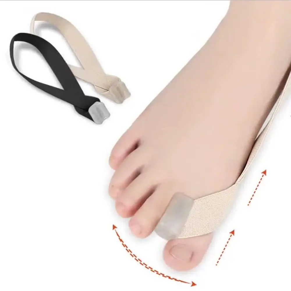 1pair Unisex Elastic Hallux Valgus Corrector Washable Reusable Toe Splint Soft Thumb Toe Separator