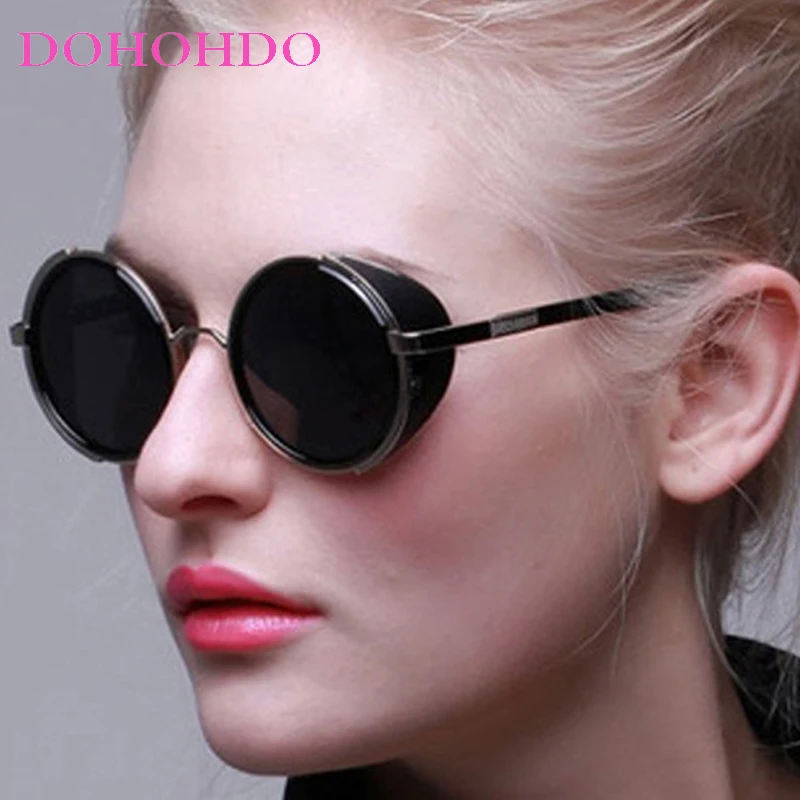 

Fashion Steampunk Sunglasses Women Man Small Circular Sunglasses Female Fishing Travel Driving Shades Goggles Lentes UV400 Очки