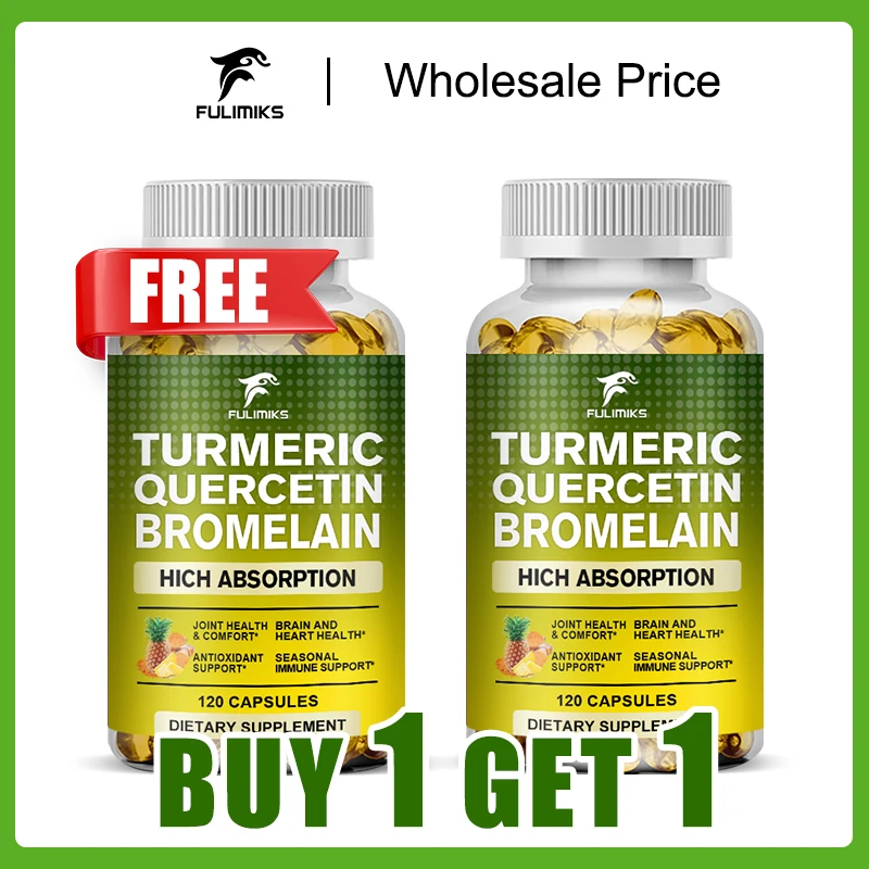 

Buy 2 Get 2 Free! Turmeric Quercetin Bromelain Capsules, Triple-Action Anti-Inflammatory Support for Joint Health & Immunity