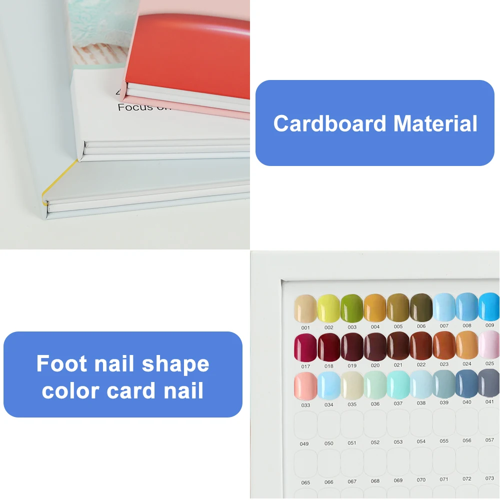 New 480 Nail Color Display Foot Nail Shape Inlaid Color Card Nail Art Sample Book Salon Manicure Tools Showing Shelf