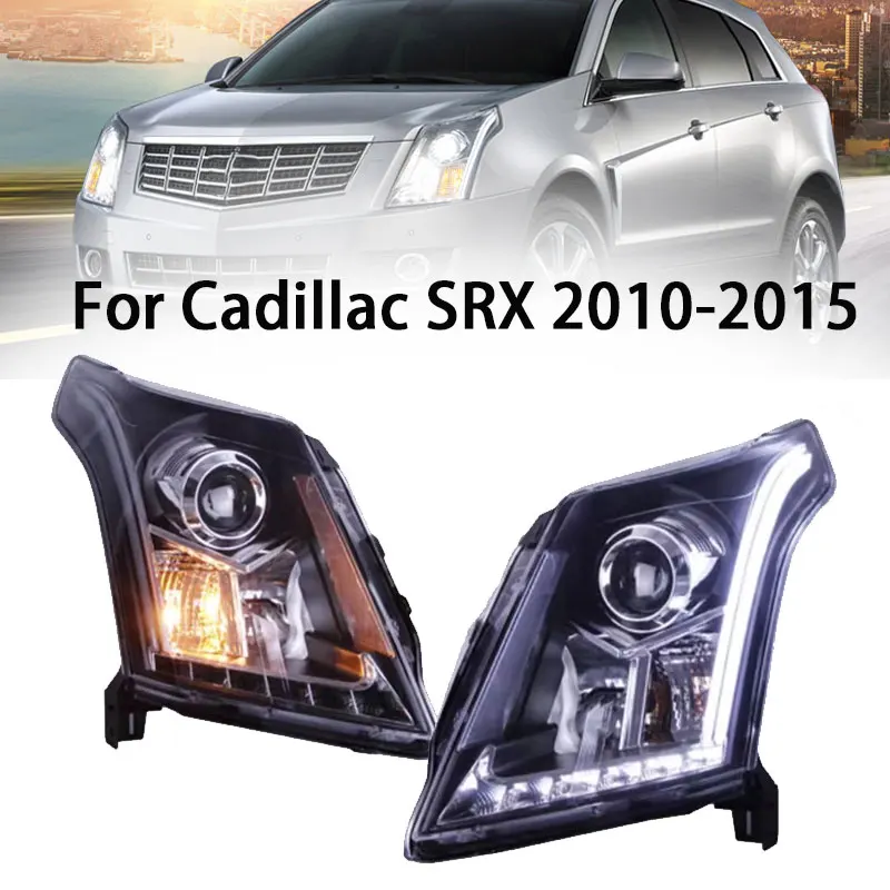 

car headlight For Cadillac SRX Headlights 2010-2015 SRX LED Headlight DRL Lens Double Beam H7 HID Xenon Bi Xenon Lens