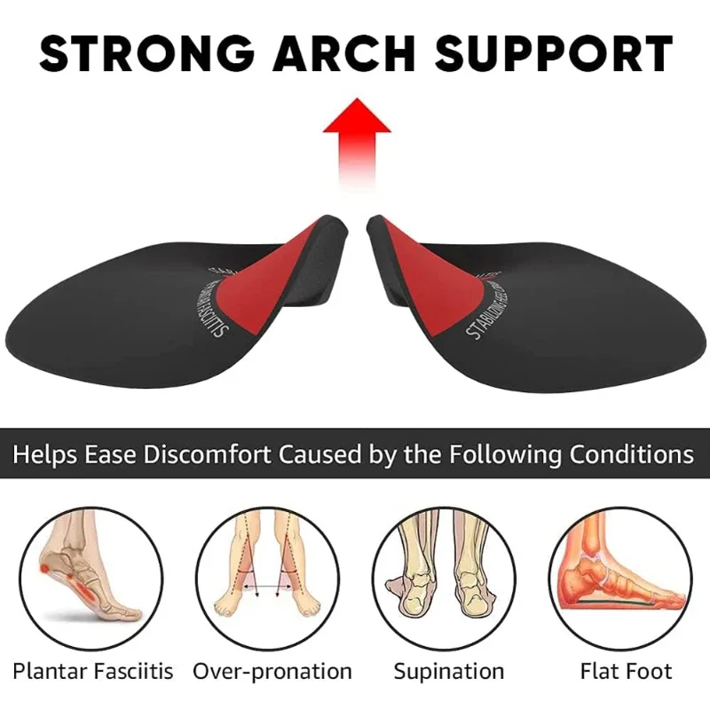 Orthopedic Insoles High Arch Supports Shoe Sole for Plantar Fasciitis Flat Feet Over-Pronation Relief Heel Spur Pain Shoe Pads