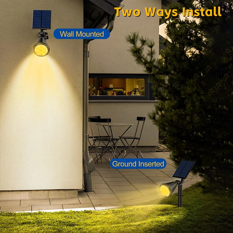 أضواء LED الشمسية في الهواء الطلق RGB تغيير مصباح الحديقة الأرضي IP65 أضواء المناظر الطبيعية للماء حديقة الديكور أضواء في الهواء الطلق