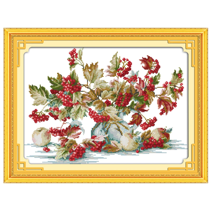 Liitle Red Fruit Patterns contati Set punto croce 11CT 14CT 16CT timbrato DMC Kit punto croce ricamo ricamo Home Decor