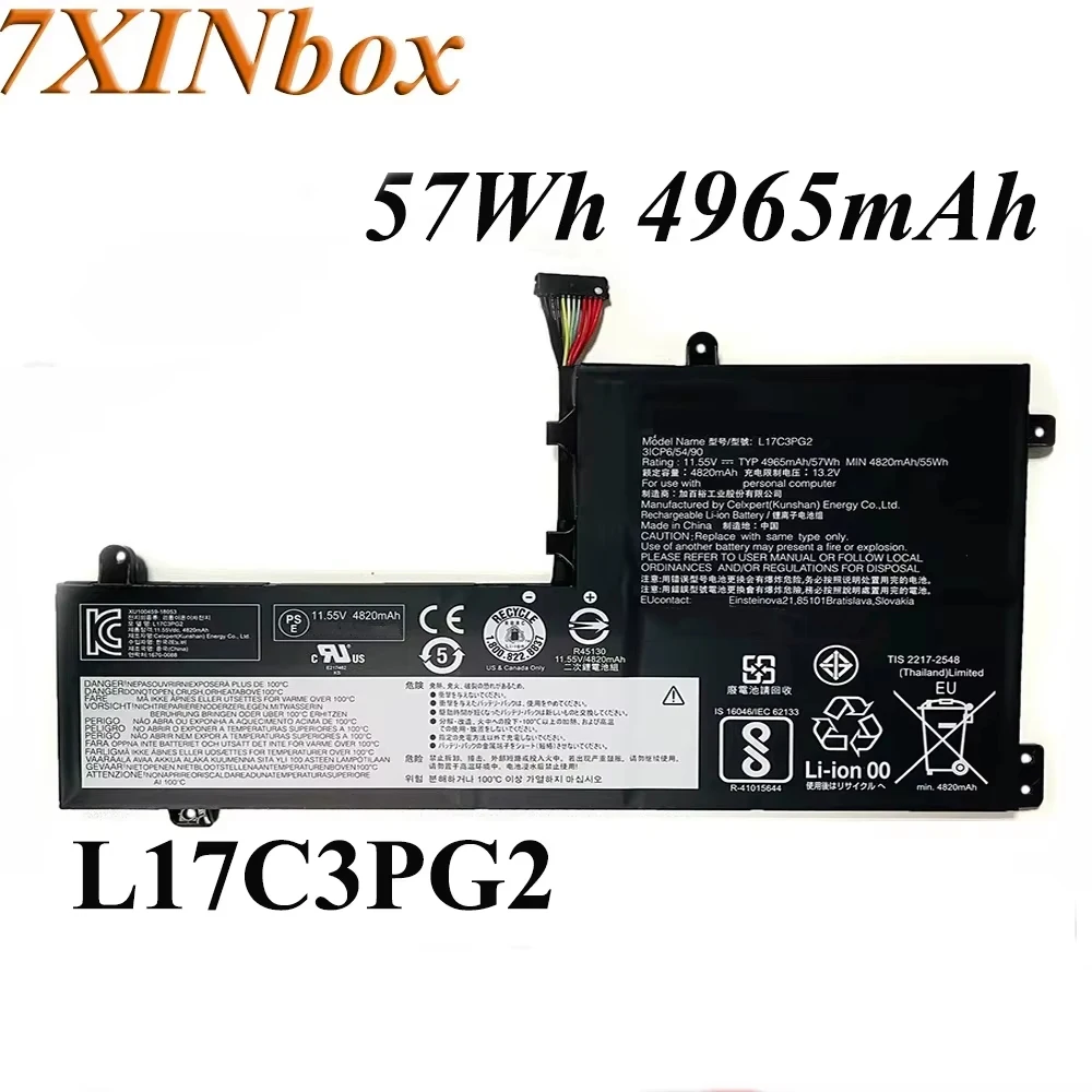 7XINbox L17C3PG2 L17M3PG1 11.55V 57Wh 4965mAh Original Laptop Battery For Lenovo Legion Y530 Y540-15IRH Y7000 Y7000P Y7000P-2019