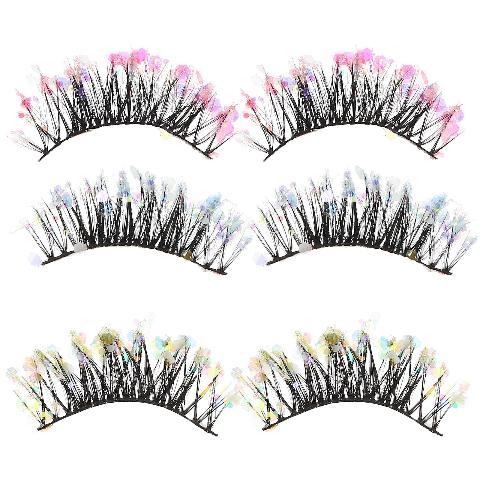 3 أزواج من الرموش الصناعية القصيرة اللامعة الفردية ذات المظهر الطبيعي رموش صناعية خفيفة الوزن للنساء رموش لامعة