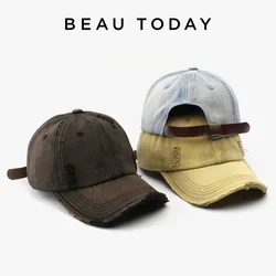 BEAUTODAY-gorra de béisbol para mujer, gorro de algodón vaquero ajustable, Color sólido, Retro, Y2K, accesorios de primavera, 96551