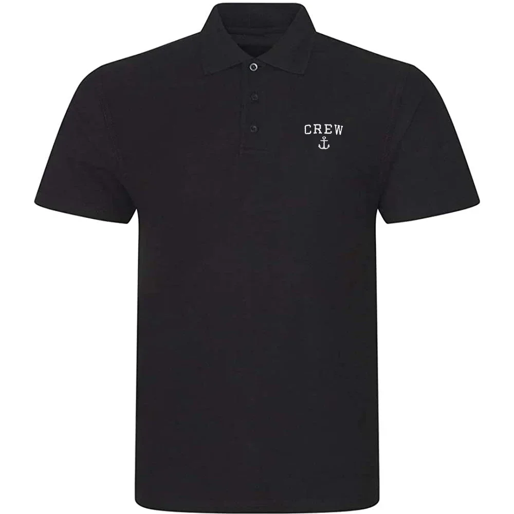 Lyprerazy Men's Casual Polo Shirt Crew Anchor Embroidered Short Sleeve Golf Polo-Shirt