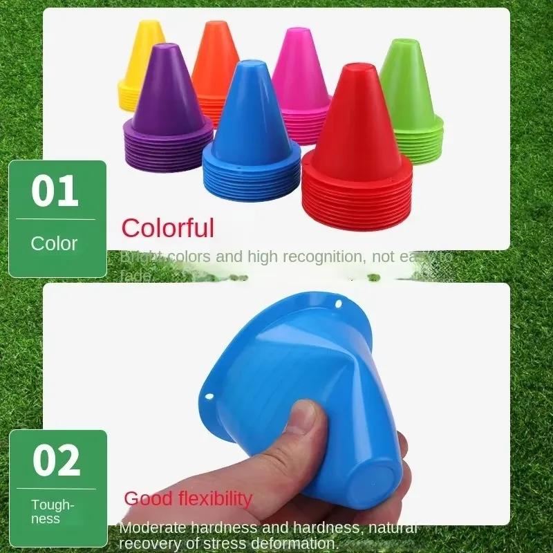 10Pcs Plastic Skate Marker Cone Roller Football Soccer Agility Training Equipment Marking Cup Roller Skating Roadblock Accessory