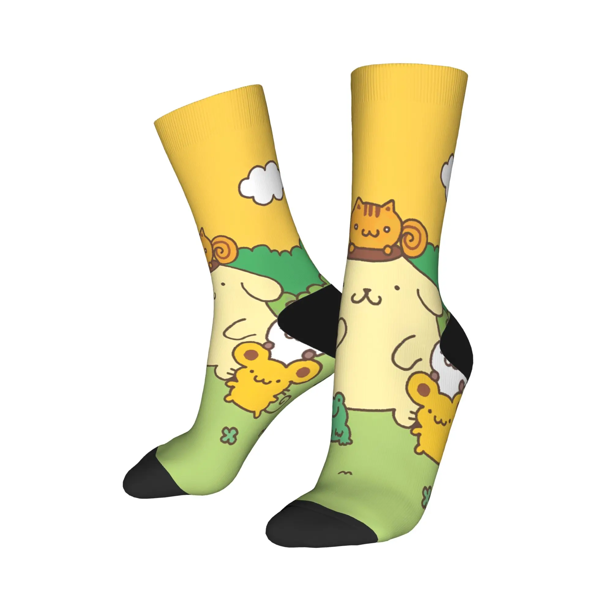 Calzini Poms Poms Purins Calze antiscivolo Coppia Calzini da esterno di alta qualità Calzini grafici eleganti autunnali