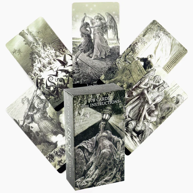 Hot Selling Gustave Dore Tarot Oracle Leisure Entertainment Card Family Gathering Divination Deck Tarot Board Playing Card Book