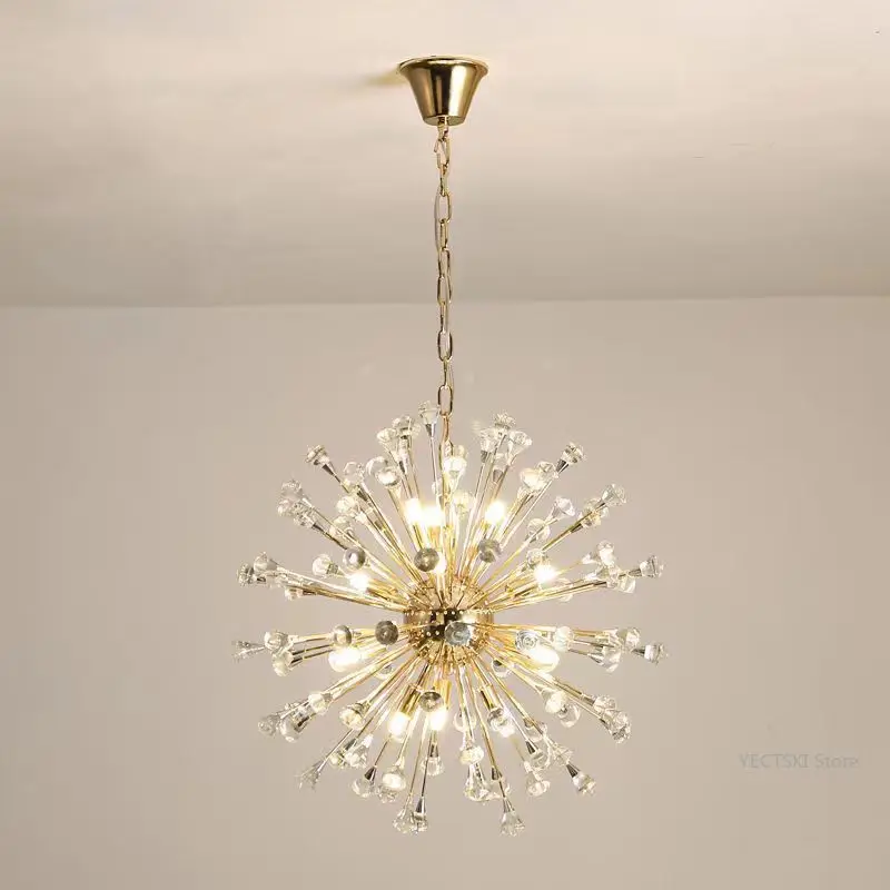 

Nordic dandelion crystal chandelier bedroom living room study pendant light