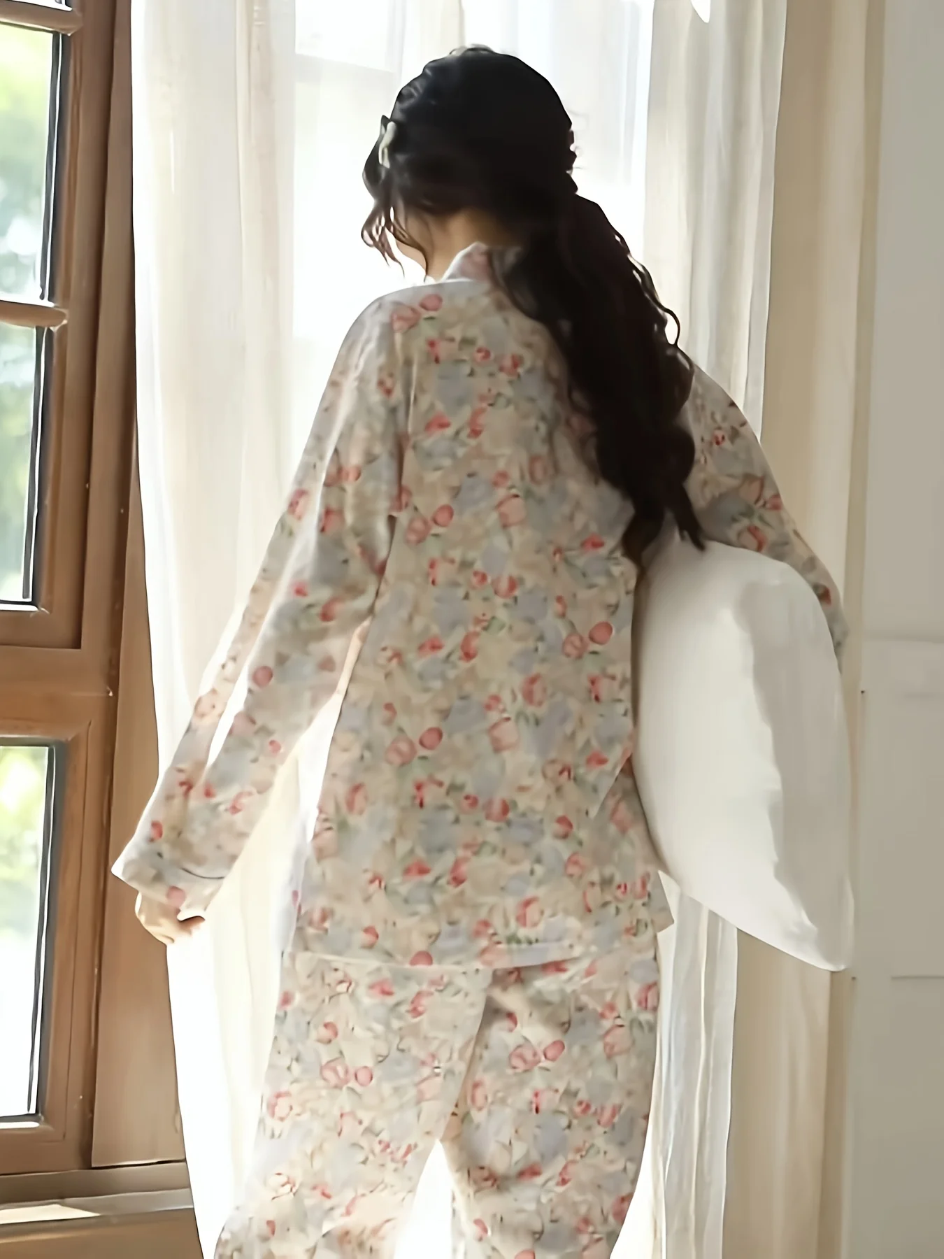 High-value New Pajamas for Women, Spring/Autumn Style Simple Casual Set Sweet Homewear