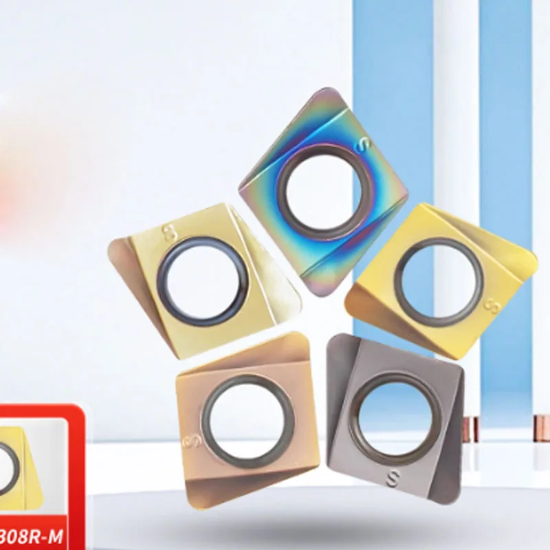 Doppio lato 4 bordi di taglio 4NKT040204R Inserto in metallo duro Fresa in metallo ad avanzamento rapido Carburo di tungsteno 4NKT040204R-M Supporto rapido