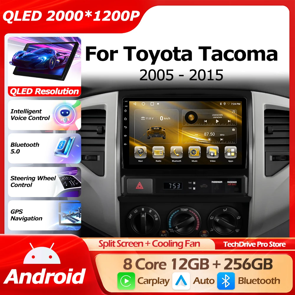 

For Toyota Tacoma 2 HILUX 2005-2015 Android 16 WIFI GPS Navigation Wireless Carplay Auto Lntelligent Multimedia Player Bluetooth