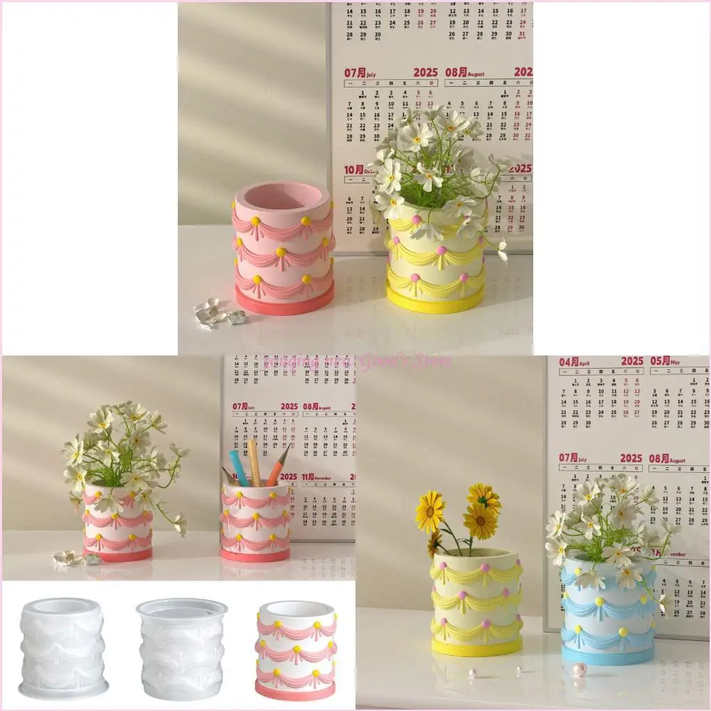 57QA Silicone Mould for Resin Casting Jewelry Storage Jars Embossed Lace Designs