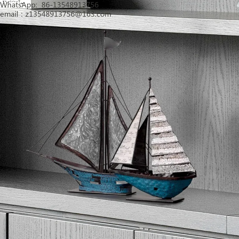 Retro sailboat ornament light luxury office desktop decoration living room TV cabinet study knickknacks