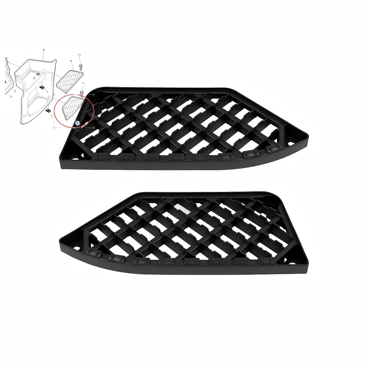 Aluminum Anti-Slip Plates For Side Foot Pedals On Volvo FE FL Renault Trucks, OE 20538012 5010544026 20538011 5010544027